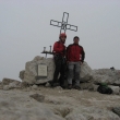 Vrchol Piz Boe 3152m.Bohu�el v mlze.
